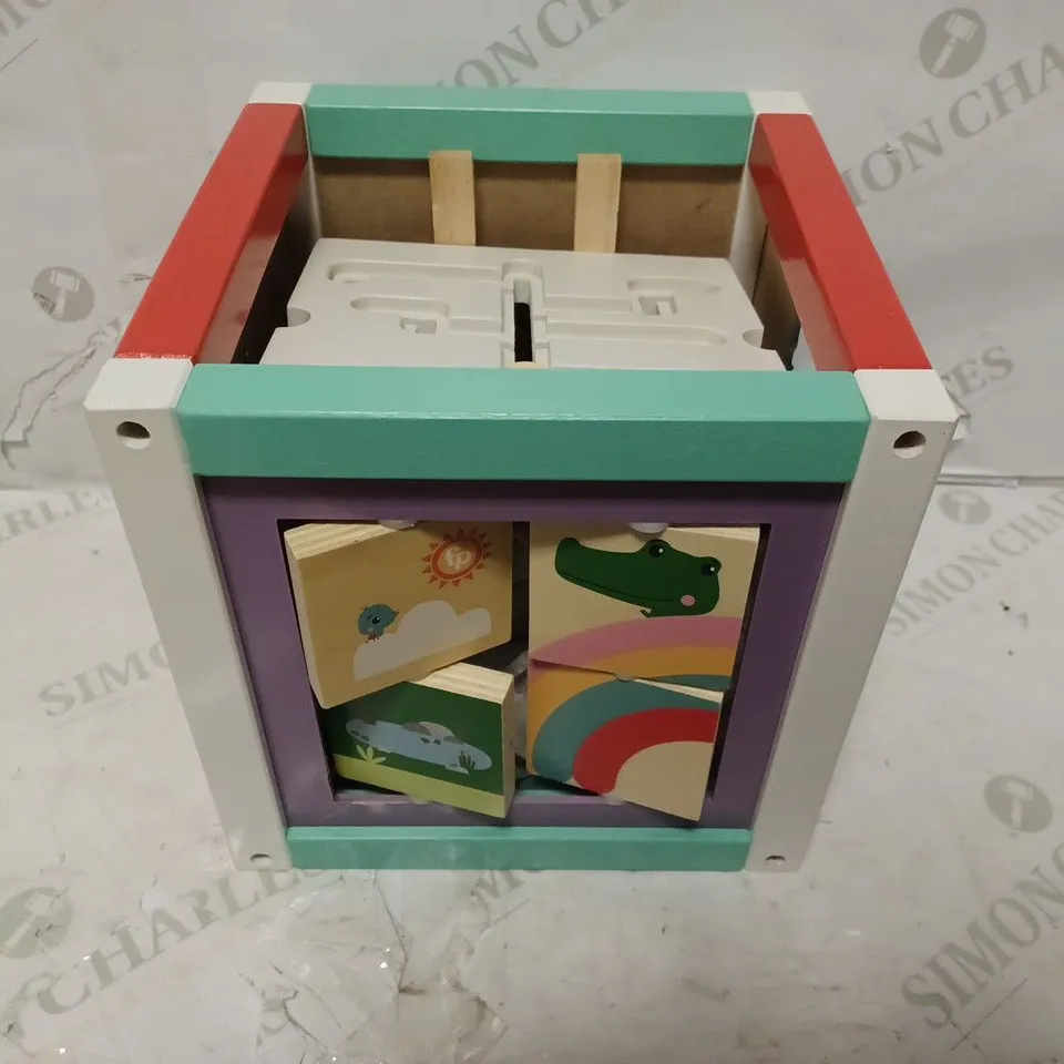 FISHER PRICE WOODEN ACTIVITY CUBE RRP £24.99