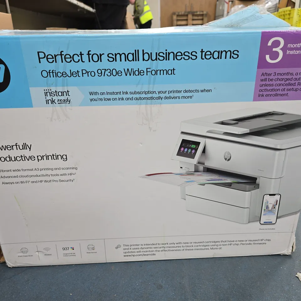 HP OFFICEJET PRO 9730E WIDE FORMAT ALL-IN-ONE PRINTER – BOXED