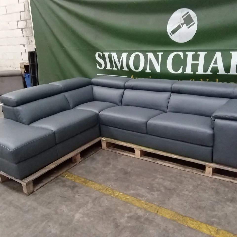 QUALITY DESIGNER ITALIAN MADE LUCCA LEATHER CORNER SOFA