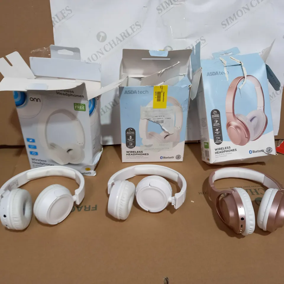 3 ASSORTED WIRELESS HEADPHONES