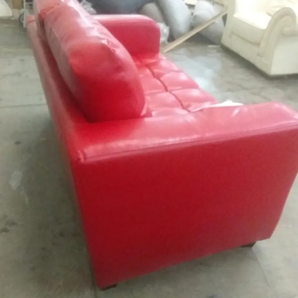 QUALITY DESIGNER SLF 2 SEATER SOFA - RED LEATHER