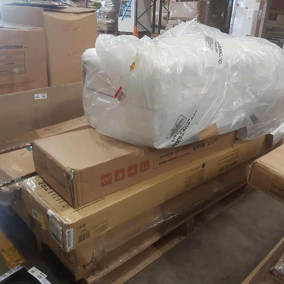 PALLET CONTAINING A LARGE QUANTITY OF ASSORTED FURNITURE PARTS ECT