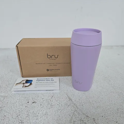 BRU TRAVEL INSULATED TRAVEL MUG 12OZ (340ML) – PURPLE, BOXED
