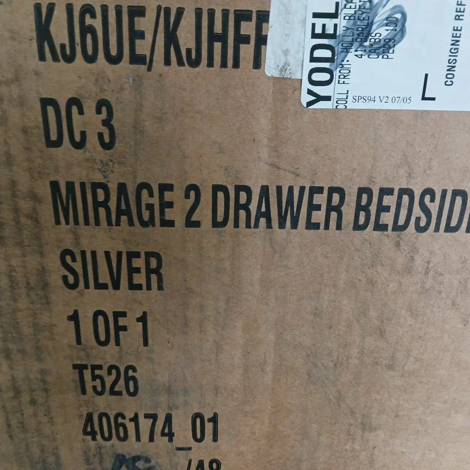 MIRAGE 2-DRAWER BEDSIDE SILVER