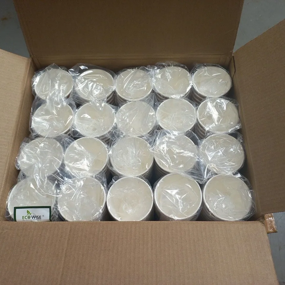 500-PIECE BOX OF RIPPLE CUP 80Z COFFEE CUPS - 20 SLEEVES CONTAINING 25 PIECES