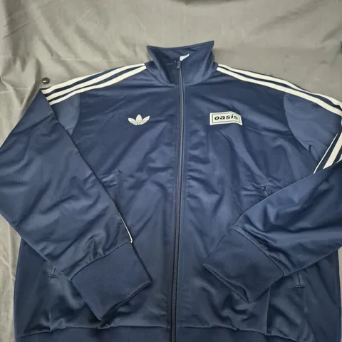 ADIDAS ORIGINALS FIREBIRD TT TRACK TOP – NAVY WITH OASIS PATCH, UK M