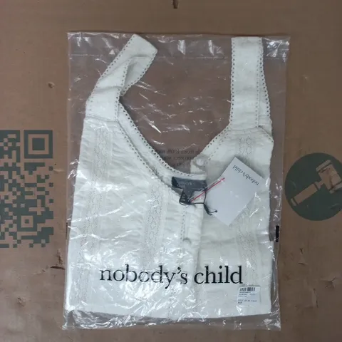 BAGGED NOBODY'S CHILD PETRA TOP IN WHITE SIZE UK 12