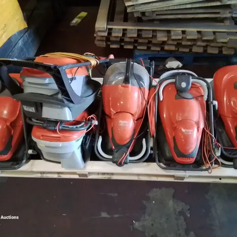 PALLET CONTAINING 6 EASYGLIDE FLYMO LAWNMOWERS.