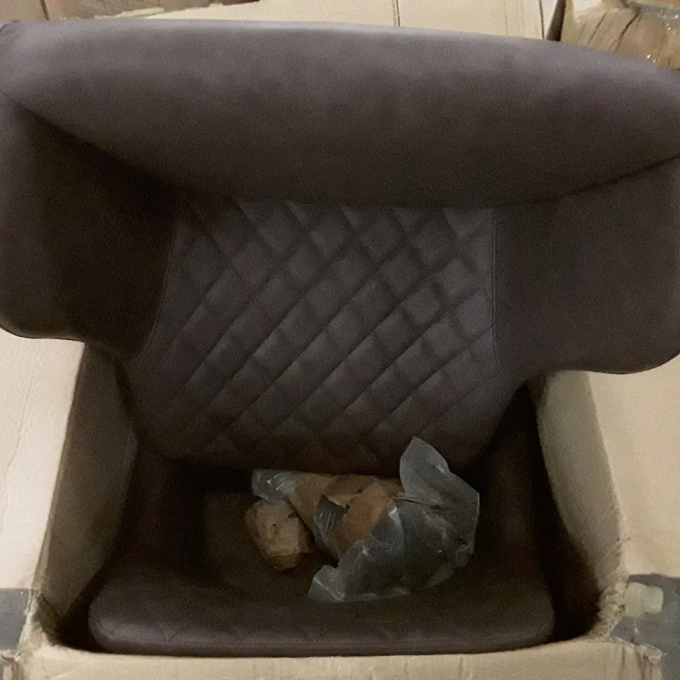 BOXED BROWN PU LEATHER CHAIR