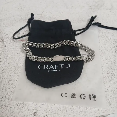 CRAFT LONDON SILVER CHAIN BRACELET WITH LOGO CLASP