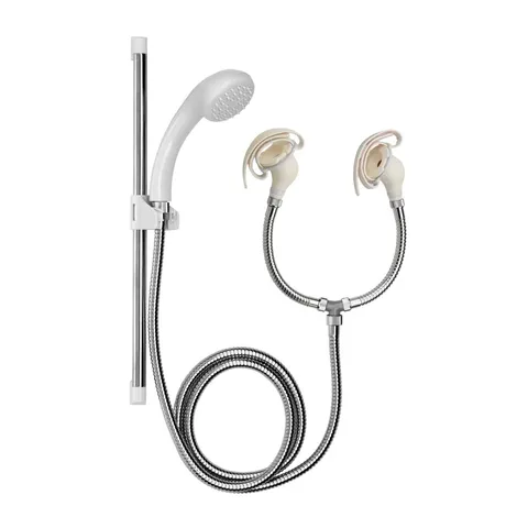 BOXED SECURA SHOWER SET WITH SHOWER HEAD, 1750MM STAINLESS STEEL HOSE AND RISER RAIL
