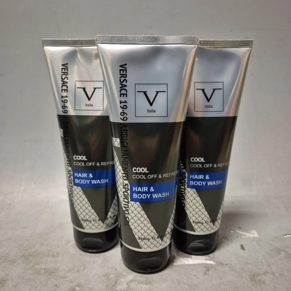APPROX 12 X 250ML VERSACE ITALIA COOL HAIR & BODY WASH 