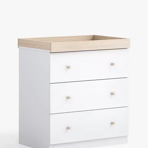 BOXED LITTLE ACORNS BURLINGTON DRESSER/CHANGER - WHITE/OAK (2 BOXES)