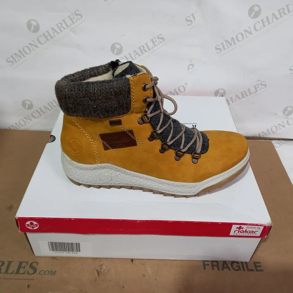 BOXED PAIR OF RIEKER BOOTS - SIZE 40