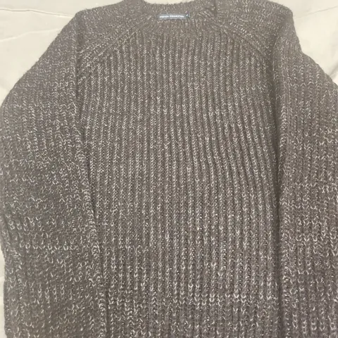 FRENCH CONNECTION DARK BROWN CHUNKY KNIT SWEATER, SIZE M