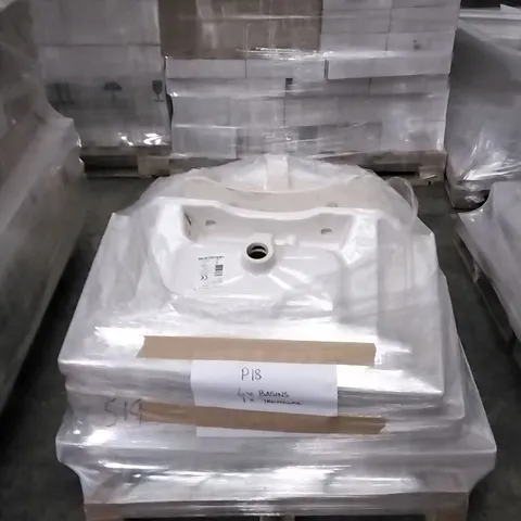 PALLET OF APPROXIMATELY 6 SERAMIC BASINS, AND 1 TRUNKUAZ