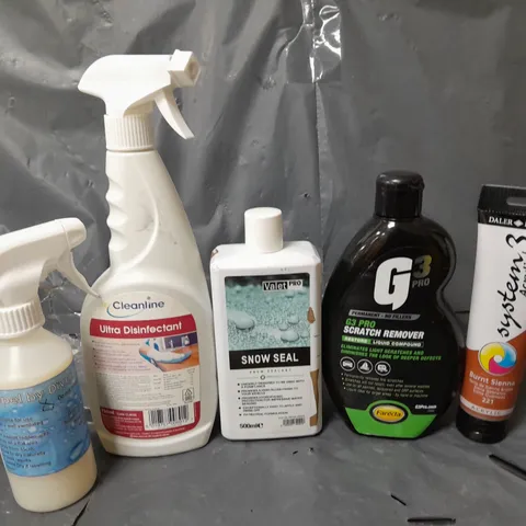 APPROXIMATELY 16 LIQUIDS TO INCLUDE SCRATCH REMOVER, SNOW SEAL, ULTRA DISINFECTANT, ETC - COLLECTION ONLY