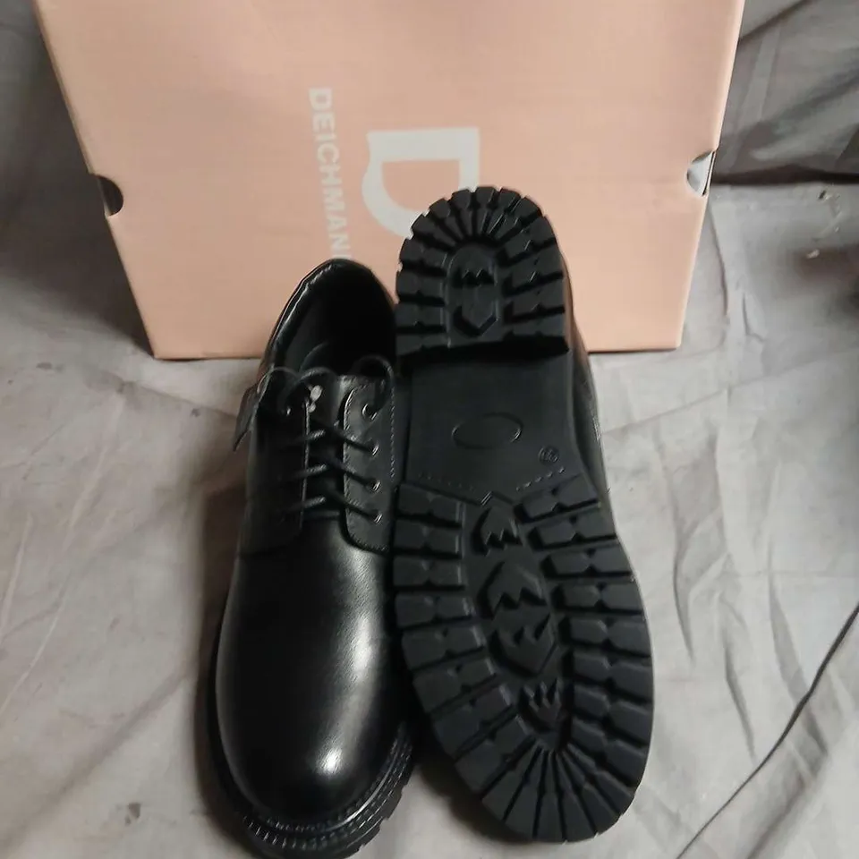 DEICHMANN BLACK LEATHER OXFORD SHOES – SIZE EUR 38