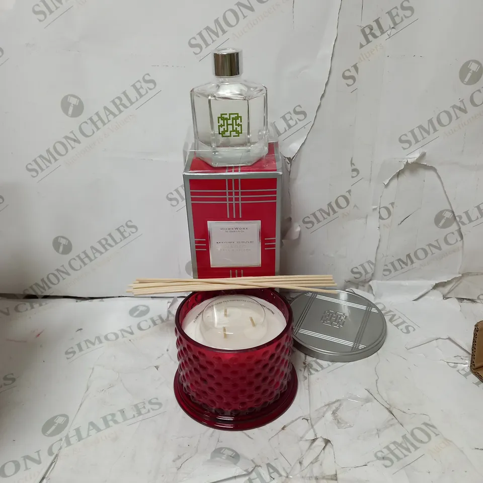 HOMEWORX BY HARRY SLATKIN & CO. 3 WICK CANDLE & REED DIFFUSER SET