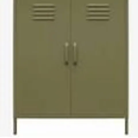 BOXED DOREL HOME BRADFORD METAL CABINET WITH 2 DOORS VERTICAL - GREEN (1 BOX)