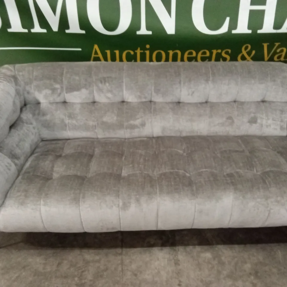QUALITY DESIGNER MONTREAL GREY VELVET CORNER GROUP SOFA