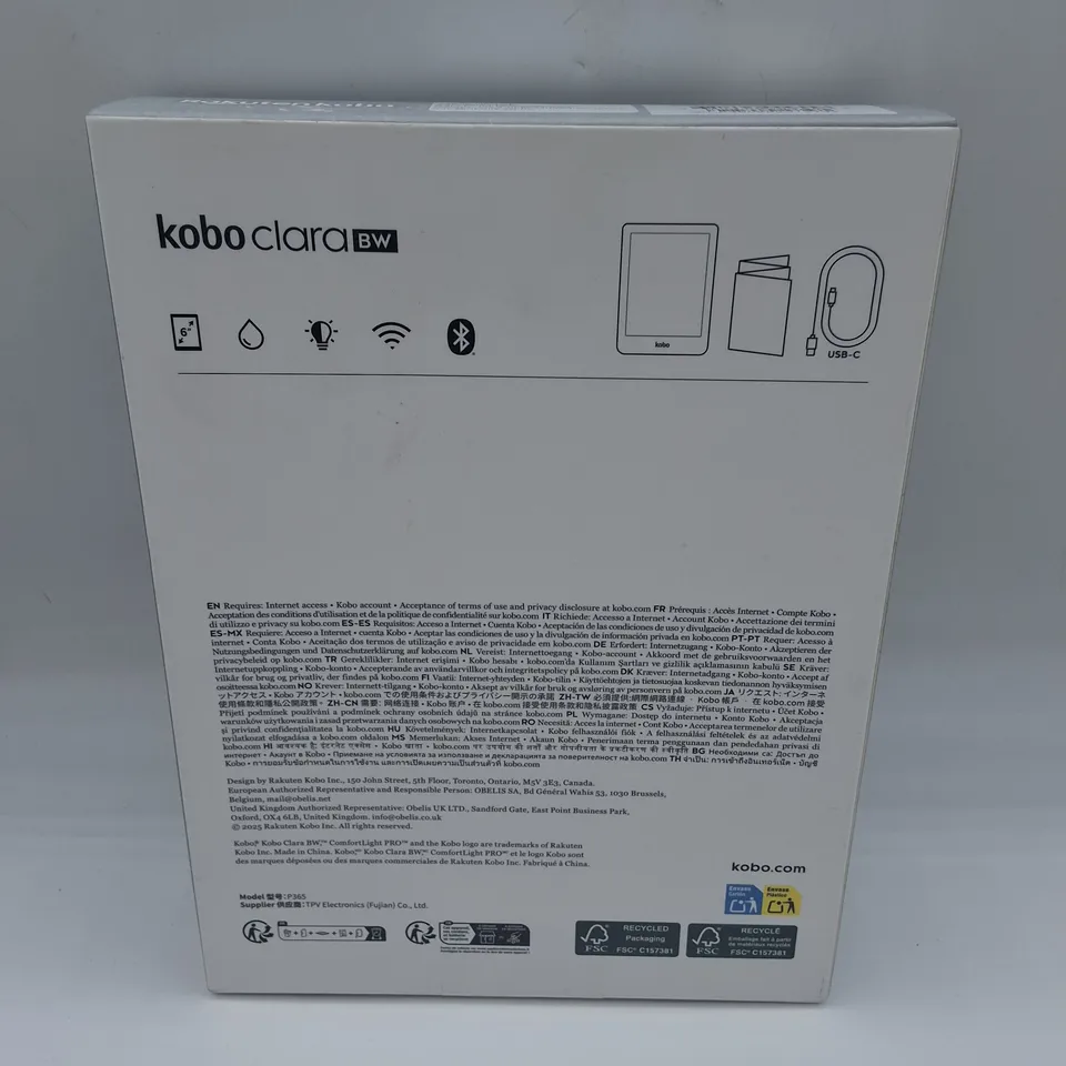 SEALED KOBO CLARA BW E-READER