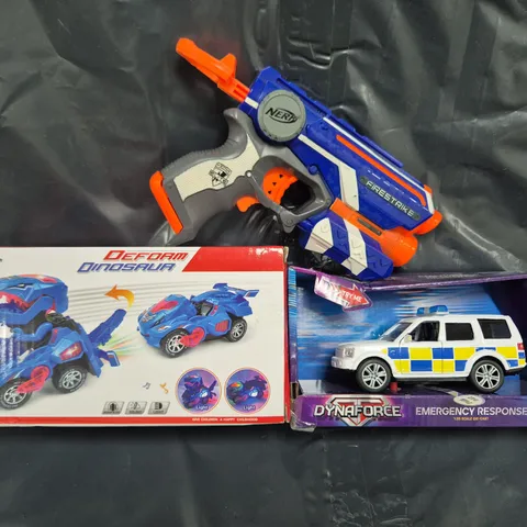 BOX OF APPROXIMATELY 20 ASSORTED TOYS AND GAMES TO INCLUDE NERF GUN, TOY CAR, ETC - COLLECTION ONLY