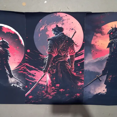 COLLECTION OF 3 STYLISH JAPANESE SAMURAI ART PRINTS