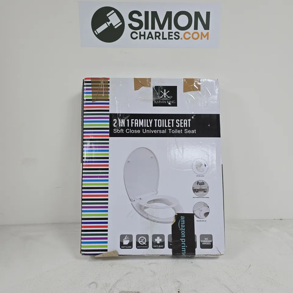 KARAN KING 2 IN 1 FAMILY TOILET SEAT SOFT CLOSE UNIVERSAL SEAT BOXED