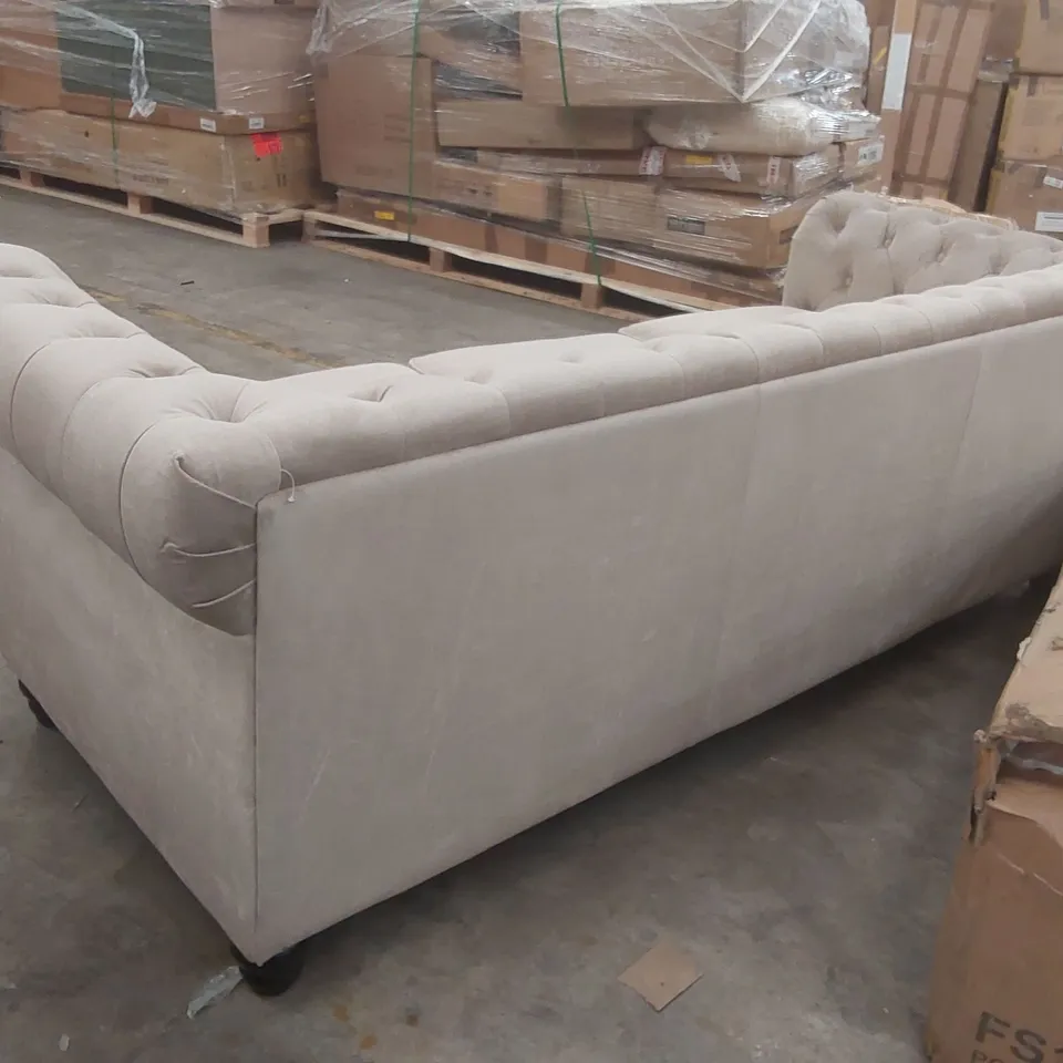 QUALITY DESIGNER 3-SEATER VELVET UPHOLSTERED SOFA