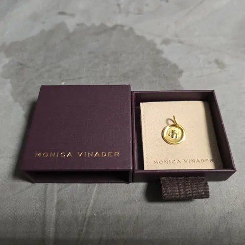 MONICA VINADER GOLD TONE CIRCULAR PENDANT – BOXED