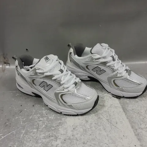 UNBOXED PAIR OF NEW BALANCE 530 WHITE/SILVER UK 4