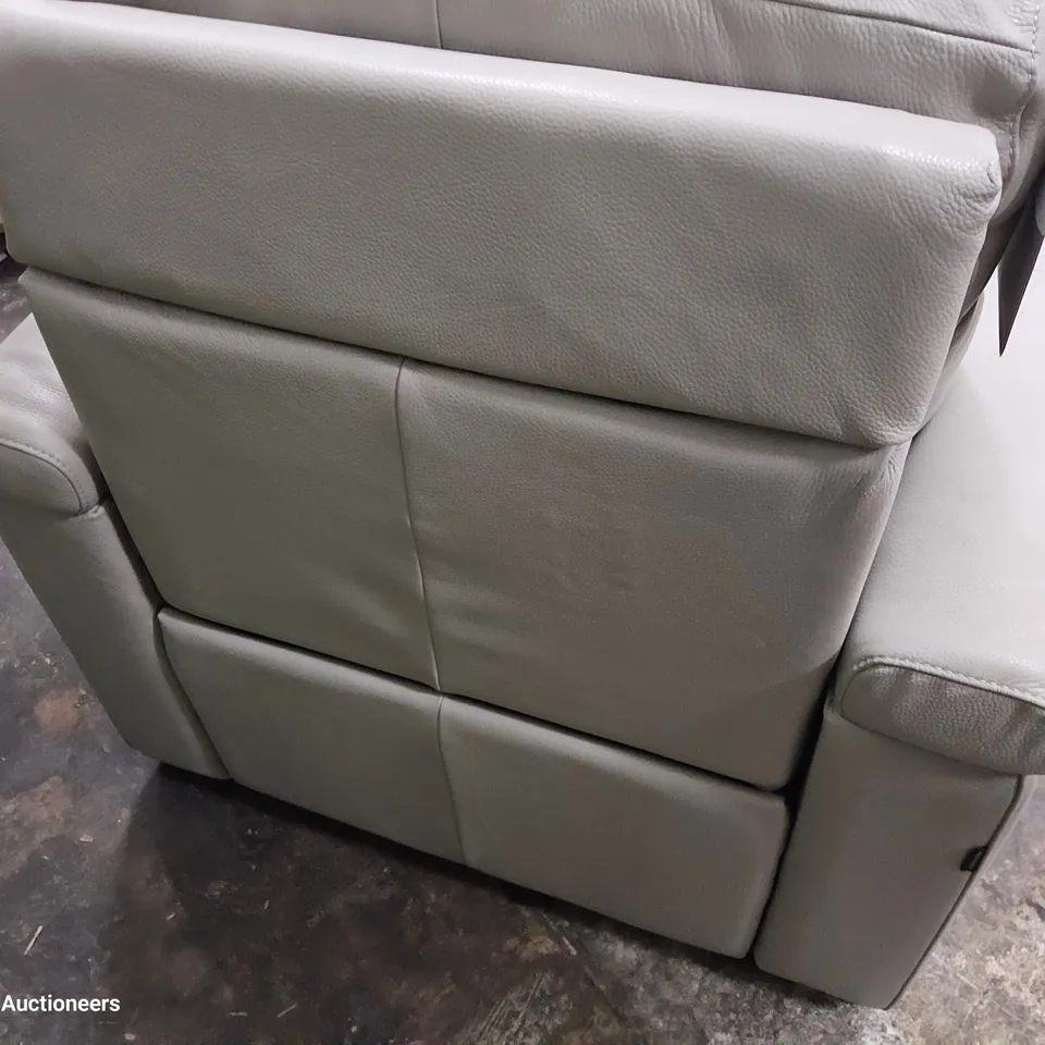 QUALITY ITALIAN DESIGNER ANDRIANO POWER RECLINING EASY CHAIR GREY LEATHER 