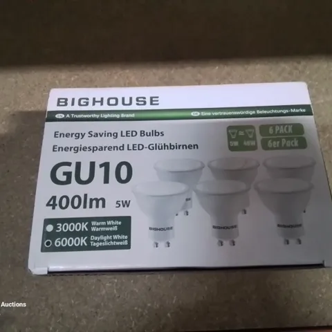 BOXED 6 PACK GU10 400LM ENERGY SAVING LED BULBS.