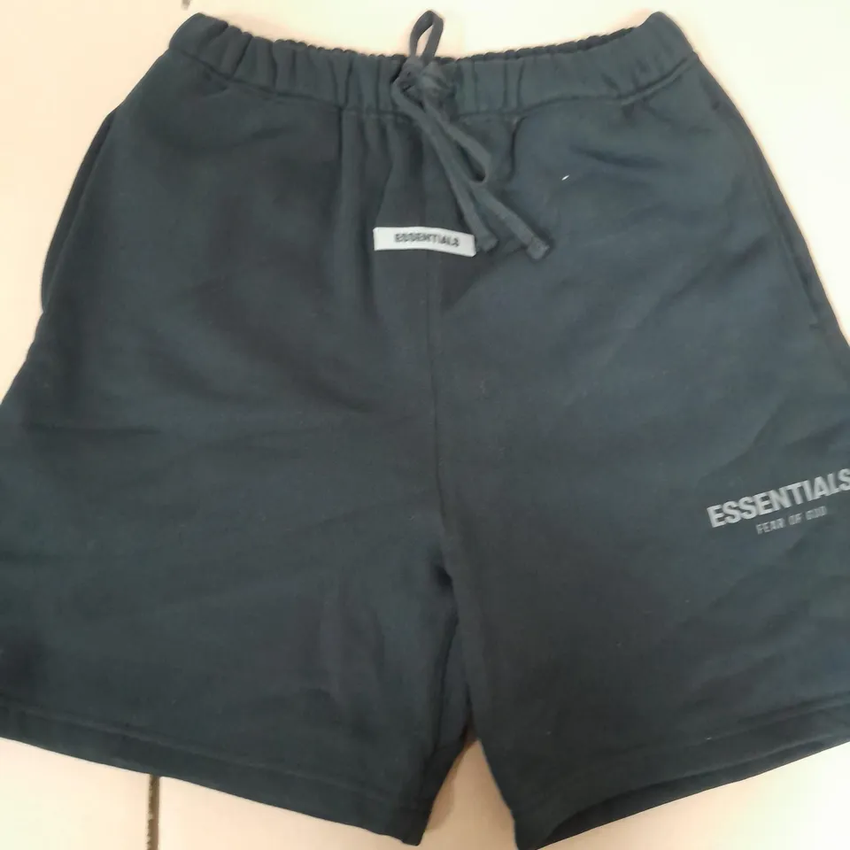 ESSENTIALS FEAR OF GOD BLACK SHORTS - SIZE SMALL