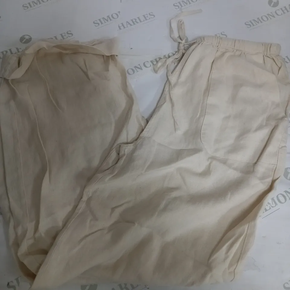 NOBODYS CHILD SHONA LINEN TROUSERS IN CREAM - UK 8