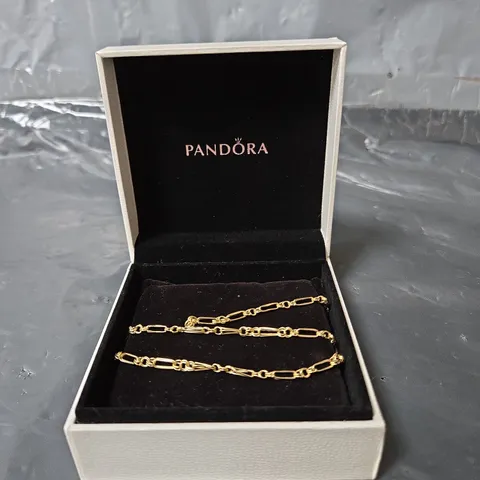 PANDORA YELLOW GOLD DOUBLE LINK CHAIN NECKLACE 