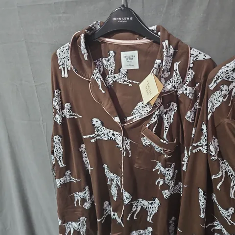 CHELSEA PEERS BROWN DOG PRINT PYJAMA SET , UK 20