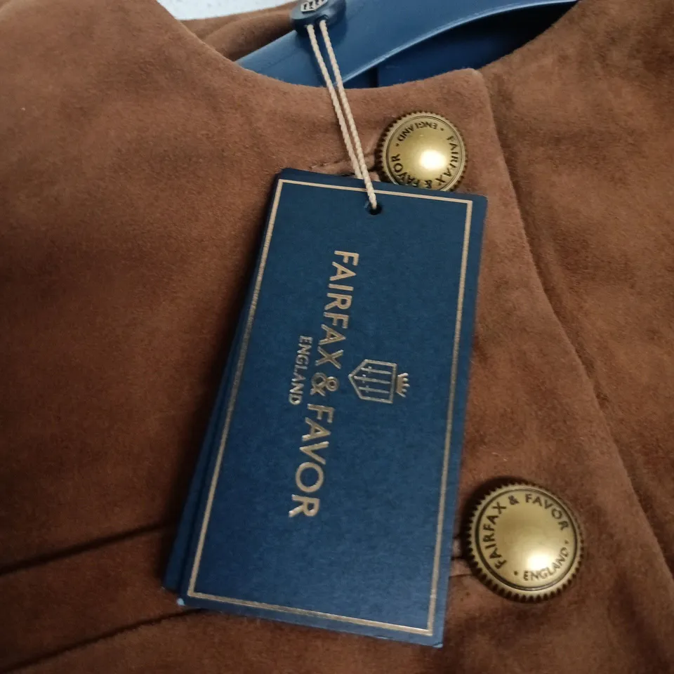 FAIRFAX & FAVOR THE PENELOPE JACKET – TAN SUEDE, WOMEN'S SIZE 14