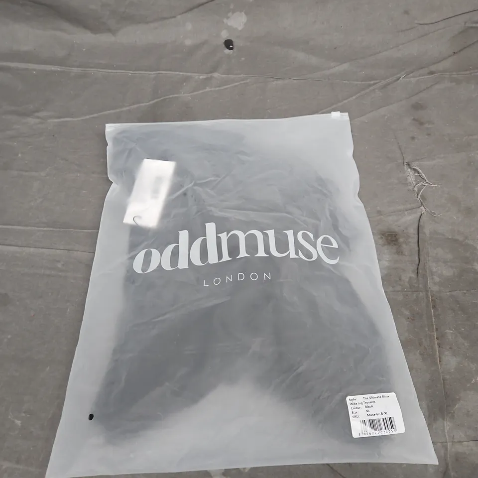 ODDMUSE LONDON THE ULTIMATE MUSE WIDE LEG TROUSERS – BLACK, UK XL