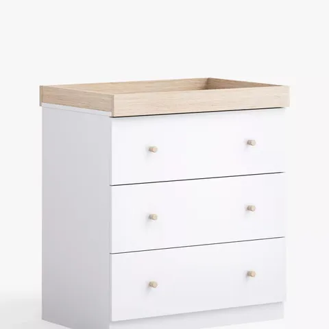 BOXED BURLINGTON DRESSER/CHANGER - WHITE/OAK (2 BOXES)