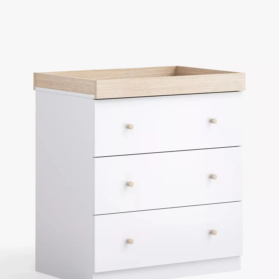 BOXED BURLINGTON DRESSER/CHANGER - WHITE/OAK (2 BOXES)