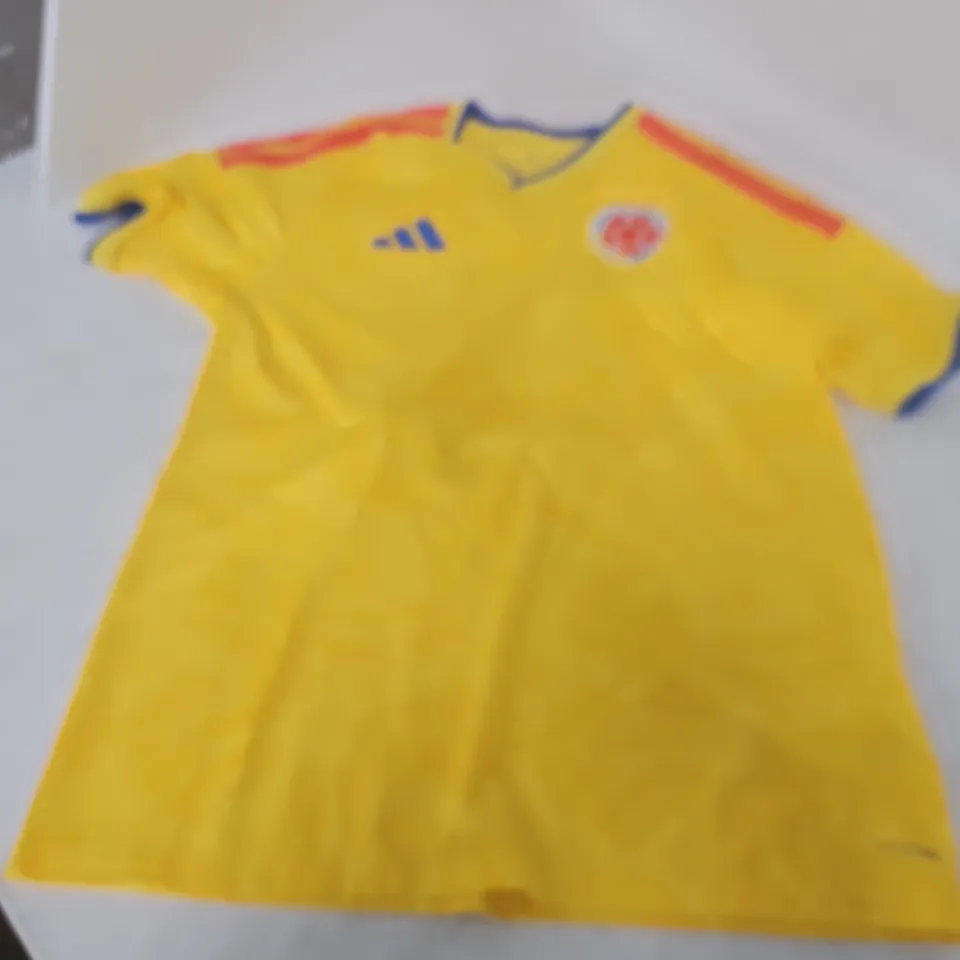 COLOMBIA NATIONAL TEAM FOOTBALL JERSEY – JAMES 10, ADIDAS, YELLOW, SIZE L