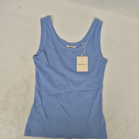 GANT SLIM RIBBED TANK TOP IN BLUE SIZE MEDIUM
