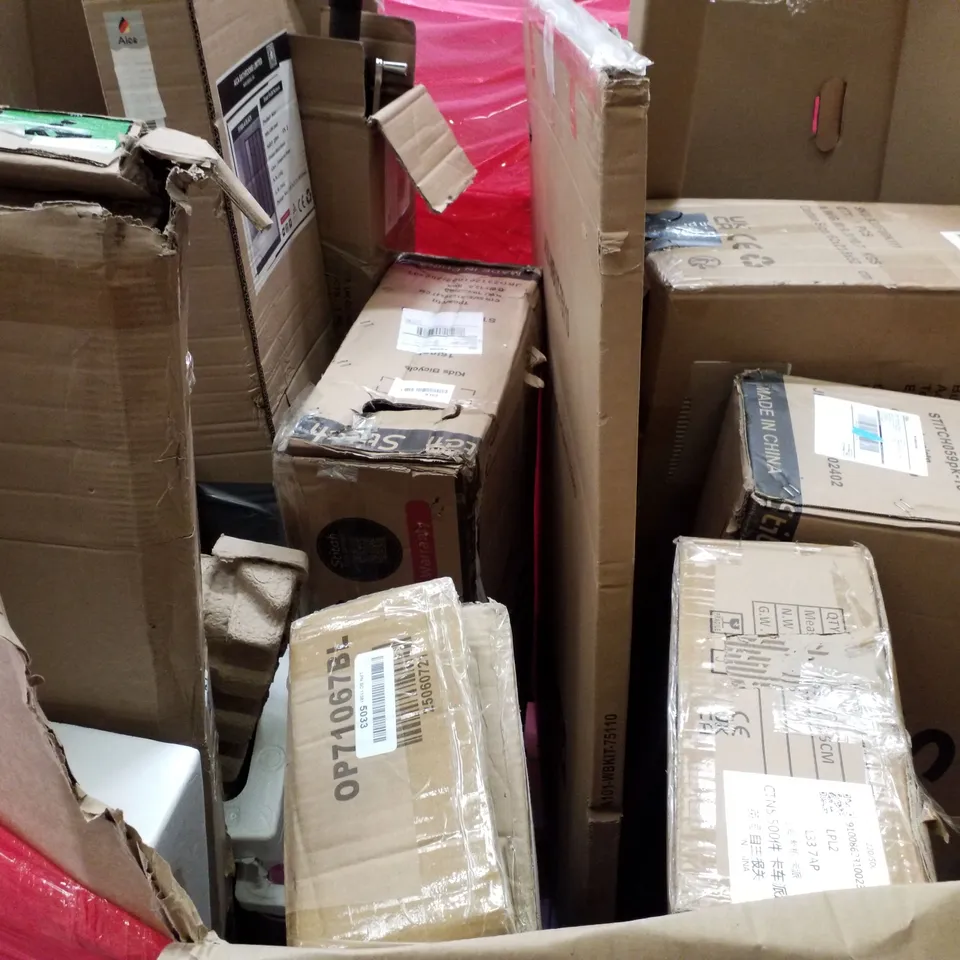 PALLET OF ASSORTED PRODUCTS INCLUDING OFFICE CHAIR, CANOPY TENT, INDOOR INSECT KILLER, ALUMINIUM WHITEBOARD