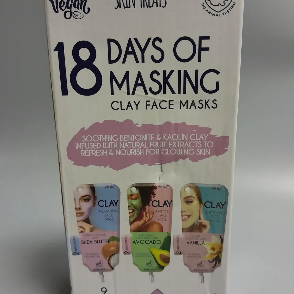 skin treats 18 days of masking clay face masks