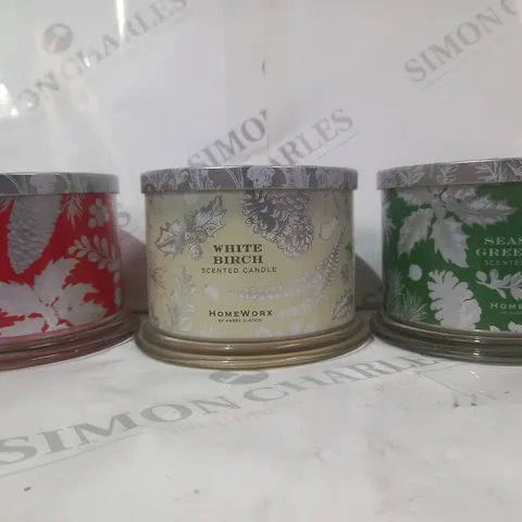 HOMEWORX BY HARRY SLATKIN SET OF 3 SEASON'S GREETINGS CANDLES
