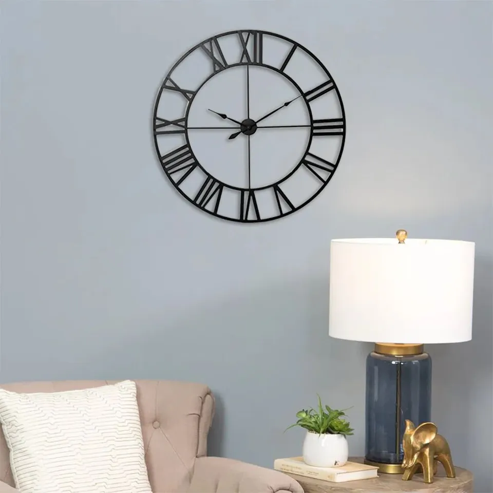 BOXED CRANNELL VINTAGE WALL CLOCK WITH ROMAN NUMERALS FOR HOME DECOR