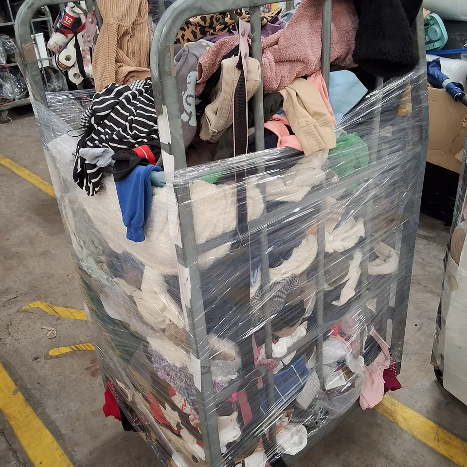 CAGE CONTAINING ASSORTED CLOTHING