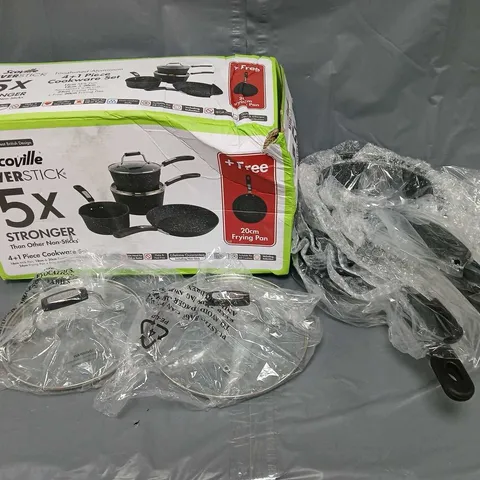 SCOVILLE NEVERSTICK 5PCE PAN SET IN BLACK